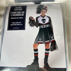 Halloween Costume FEAR SQUAD CHEERLEADER COSTUME FOR KIDS CHILD X-LARGE 14-16